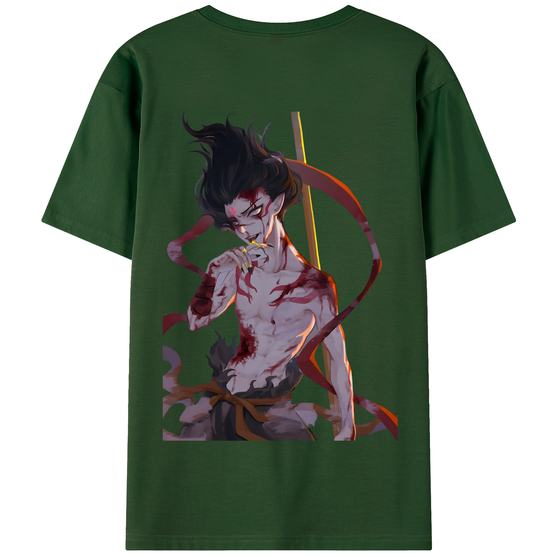 （画像用） Ne Zha 2 ナタ 魔童の大暴れ 綿100％半袖Tシャツ（背面プリント）